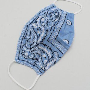 Blue Bandana Print Face Mask